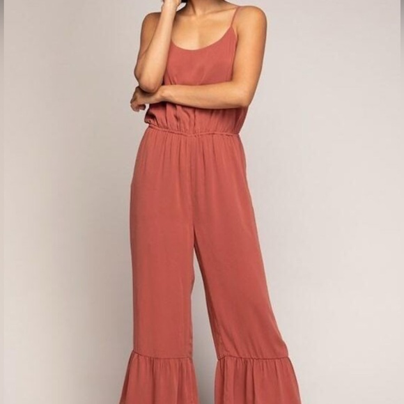 Naked Zebra Pants - Naked Zebra Women’s Brown Palazzo Jumper Size L